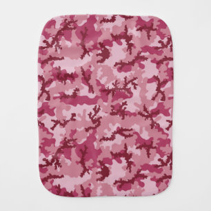 Pink camouflage baby burp cloth