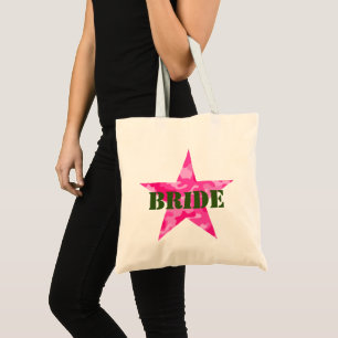 Pink Camouflage Bachelorette Bride Tote Bag