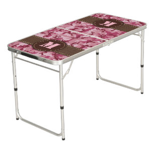 Pink camouflage beer pong table