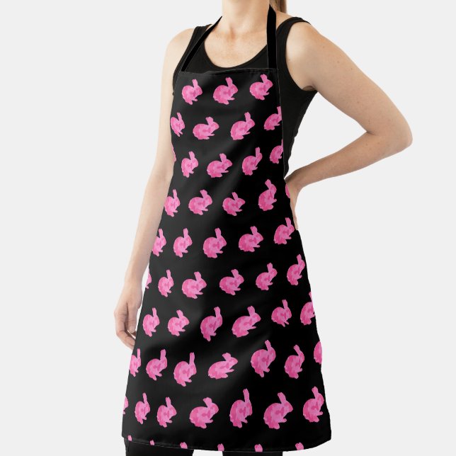 Pink Camouflage Bunny Rabbit Apron (Insitu)