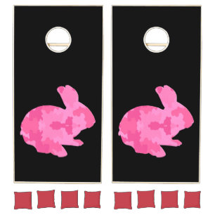 Pink Camouflage Bunny Rabbit Cornhole Set