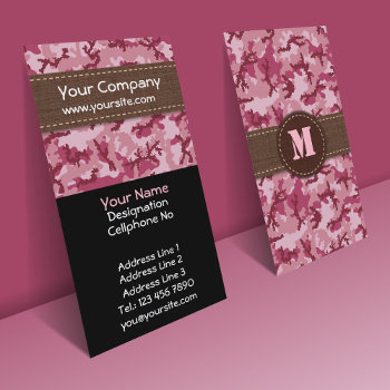 Pink Camouflage Business Card by shortmyths at Zazzle