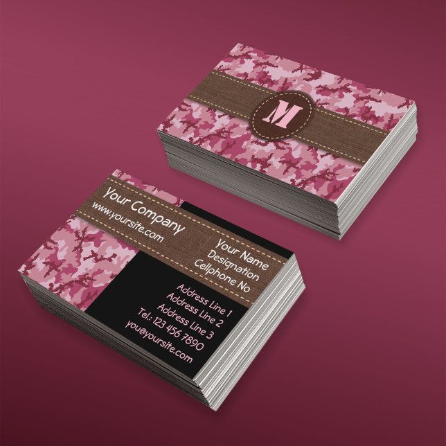 Pink camouflage business card (Creator Uploaded)