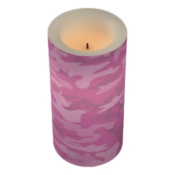 Pink Camouflage / Camo Medium Flameless Candle by TheHomeStore at Zazzle