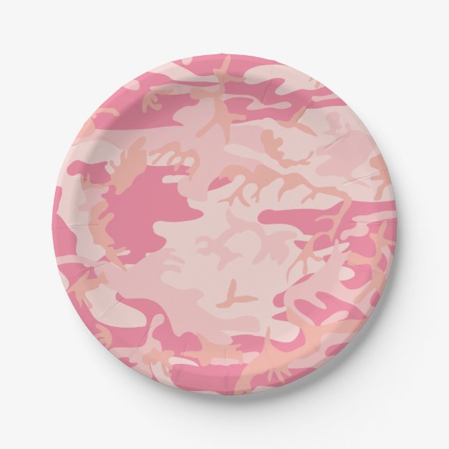 Pink Camouflage. Camo your Paper Plates (Front)