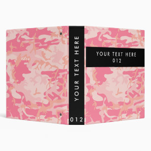 Pink Camouflage, Camouflage, Military, Army 3 Ring Binder