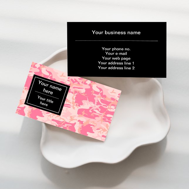 Pink Camouflage, Camouflage, Military, Army Business Card (Creator Uploaded)
