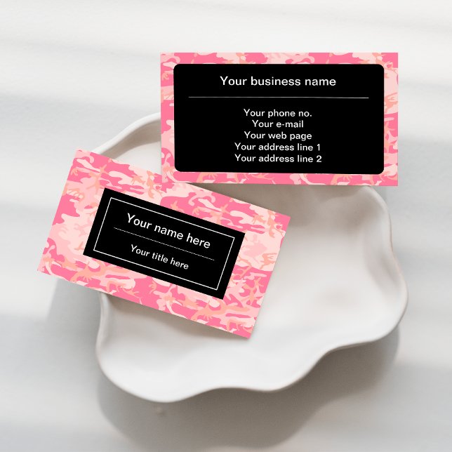 Pink Camouflage, Camouflage, Military, Army Business Card (Creator Uploaded)
