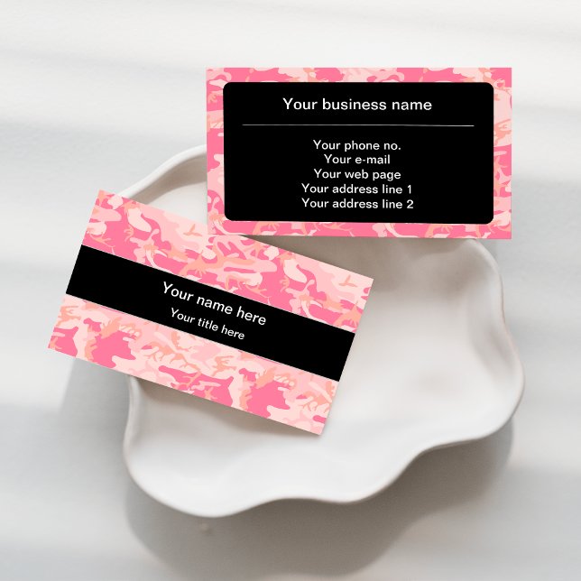 Pink Camouflage, Camouflage, Military, Army Business Card (Creator Uploaded)