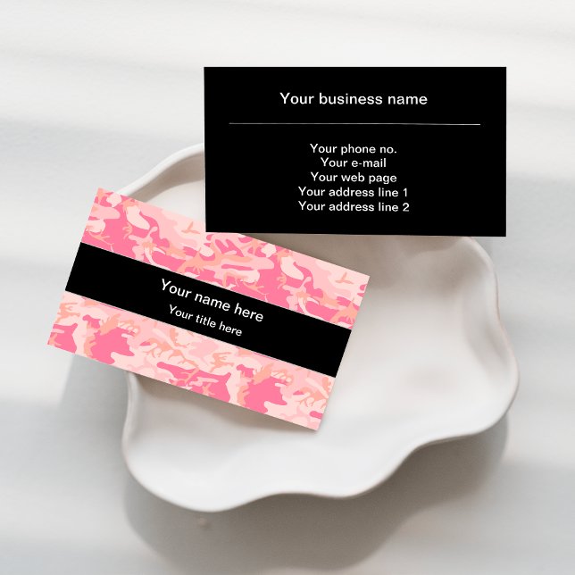 Pink Camouflage, Camouflage, Military, Army Business Card (Creator Uploaded)