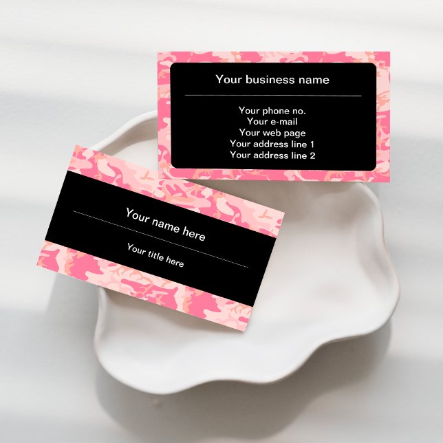 Pink Camouflage, Camouflage, Military, Army Business Card (Creator Uploaded)