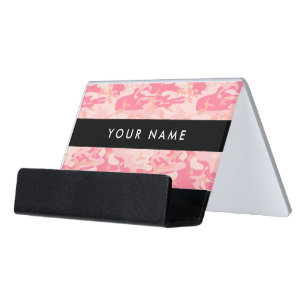 Pink Camouflage, Camouflage, Military, Army Desk Business Card Holder