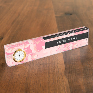 Pink Camouflage, Camouflage, Military, Army Desk Name Plate