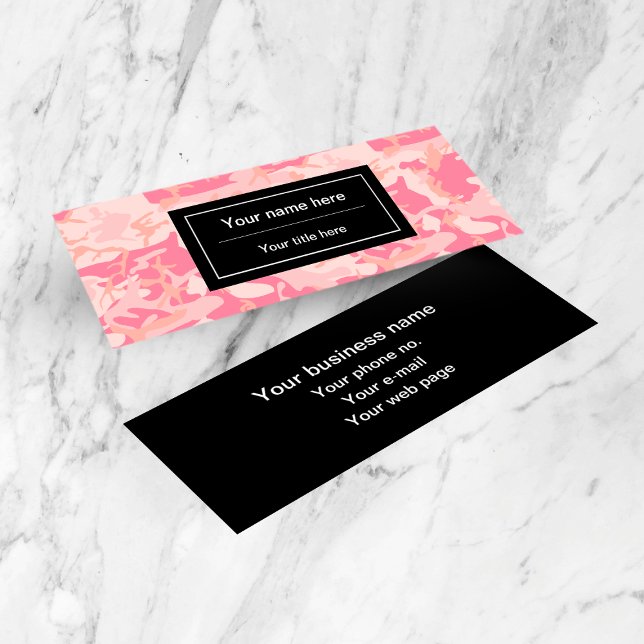 Pink Camouflage, Camouflage, Military, Army Mini Business Card (Creator Uploaded)