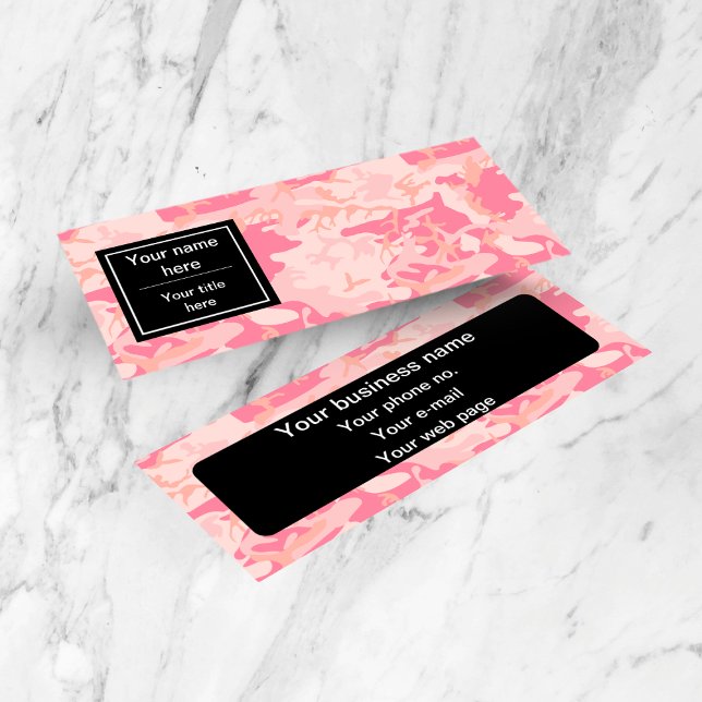 Pink Camouflage, Camouflage, Military, Army Mini Business Card (Creator Uploaded)
