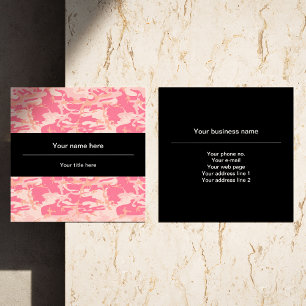 Pink Camouflage, Camouflage, Military, Army Square Business Card
