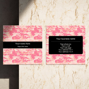 Pink Camouflage, Camouflage, Military, Army Square Business Card