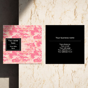 Pink Camouflage, Camouflage, Military, Army Square Business Card