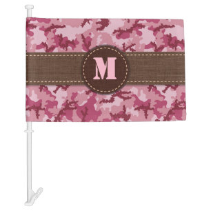 Pink camouflage car flag