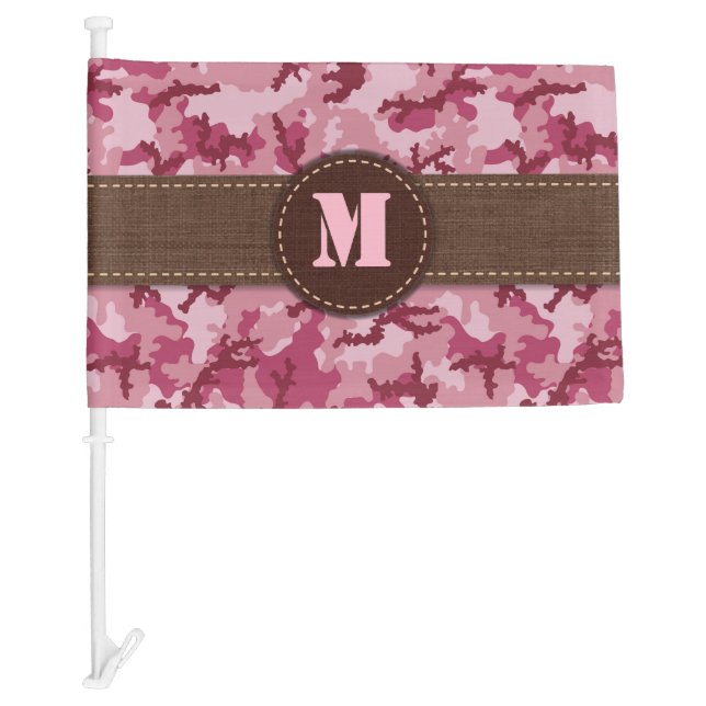 Pink camouflage car flag (Front)