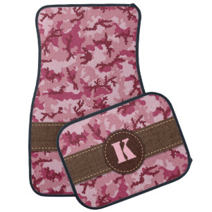 Pink camouflage car floor mat