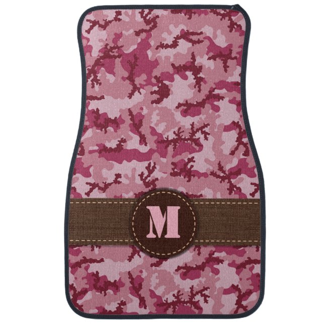 Pink camouflage car floor mat (Front)