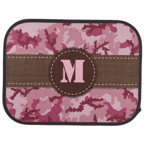 Pink camouflage car floor mat