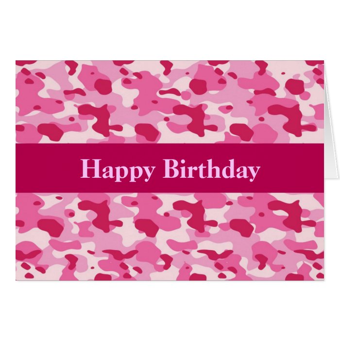 Pink Camouflage Card