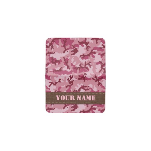 Pink camouflage card holder