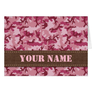 Pink camouflage cards