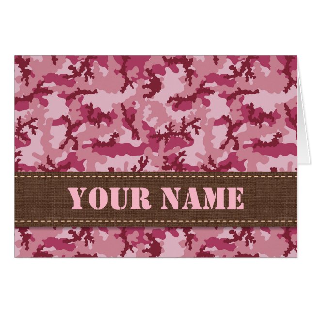 Pink camouflage cards (Front Horizontal)