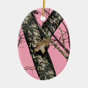 Pink Camouflage Ceramic Ornament