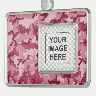 Pink camouflage christmas ornament