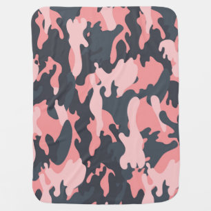 Pink Camouflage: Classic Vintage Pattern Baby Blanket