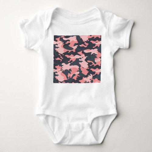 Pink Camouflage Classic Vintage Pattern Baby Bodysuit