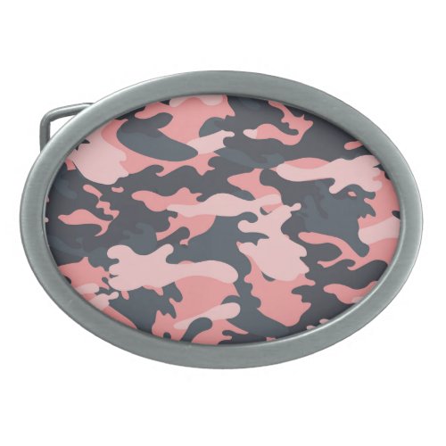 Pink Camouflage Classic Vintage Pattern Belt Buckle
