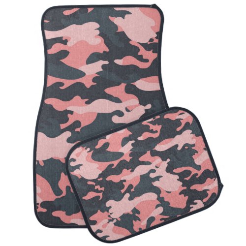 Pink Camouflage Classic Vintage Pattern Car Floor Mat
