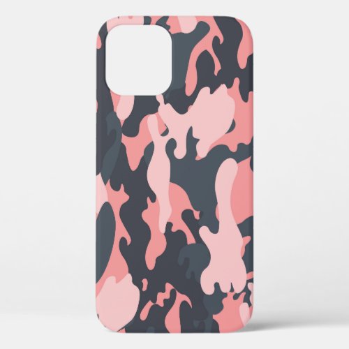 Pink Camouflage Classic Vintage Pattern iPhone 12 Case