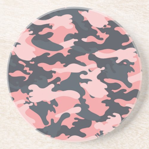 Pink Camouflage Classic Vintage Pattern Coaster