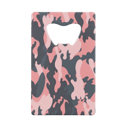 Pink Camouflage Classic Vintage Pattern Credit Card Bottle Opener