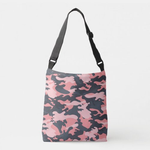 Pink Camouflage Classic Vintage Pattern Crossbody Bag