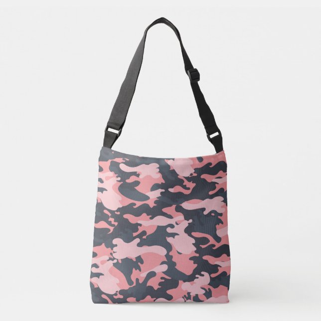 Pink Camouflage: Classic Vintage Pattern Crossbody Bag (Front)