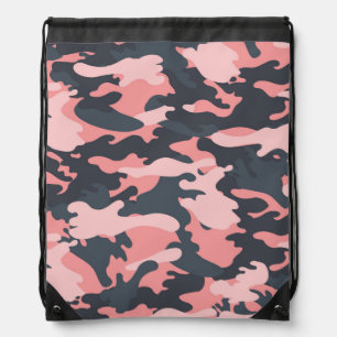 Pink Camouflage: Classic Vintage Pattern Drawstring Bag
