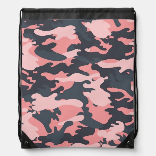 Pink Camouflage Classic Vintage Pattern Drawstring Bag