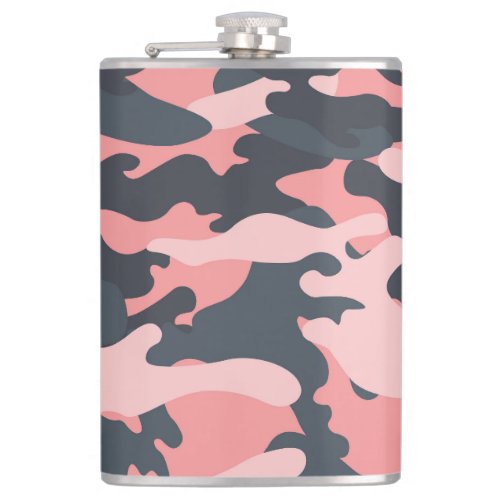 Pink Camouflage Classic Vintage Pattern Flask