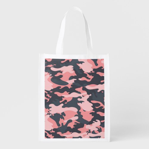 Pink Camouflage Classic Vintage Pattern Grocery Bag