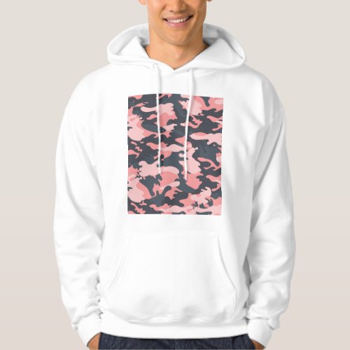 Pink Camouflage Classic Vintage Pattern Hoodie