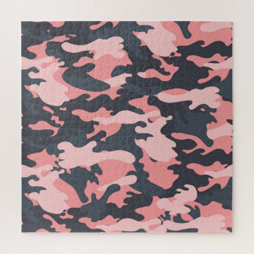 Pink Camouflage Classic Vintage Pattern Jigsaw Puzzle