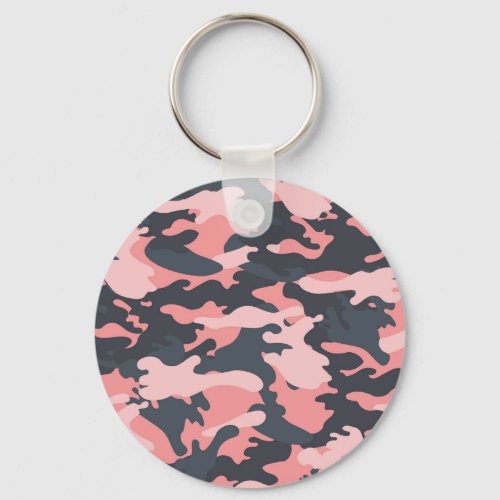 Pink Camouflage Classic Vintage Pattern Keychain
