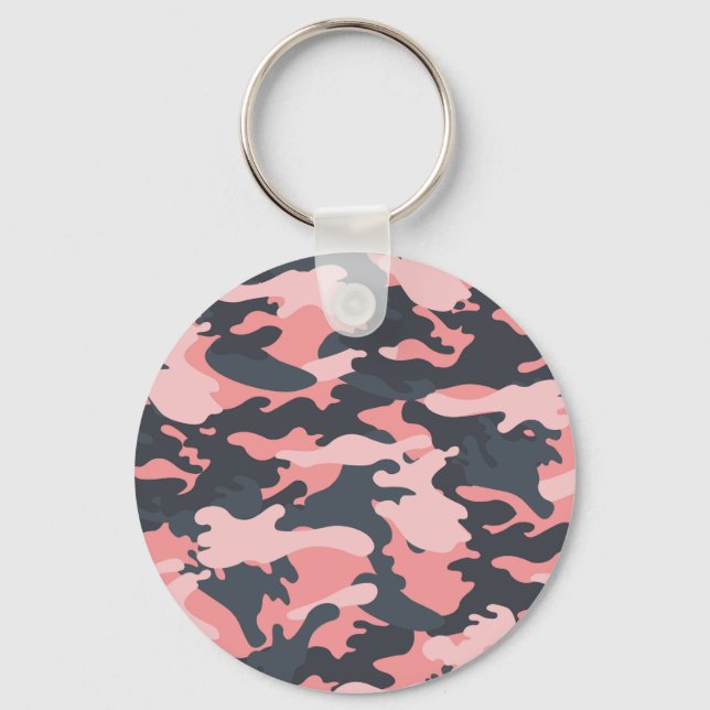 Pink Camouflage: Classic Vintage Pattern Keychain (Front)